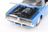 1969 Dodge Charger R/T Hardtop, Blue & Beige - Showcasts 37256 - 1/25 Scale Set of 4 Model Toy Cars