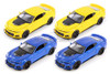 2017 Chevy Camaro ZL1 Hardtop, Blue & Yellow - Showcasts 37512 - 1/24 Scale Set of 4 Model Toy Cars
