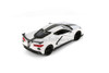 2020 Chevy Corvette Stingray Coupe, White w/Black Stripes - Showcasts 38534W - 1/24 Scale Model Car