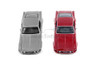 1967 Ford Mustang GT-500 Hard Top, Red & Gray, Showcasts 37260 - 1/24 Scale Set of 4 Model Toy Cars