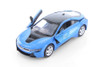 2018 BMW i8 Coupe, Blue & White - Showcasts 71359D - 1/24 Scale Set of 4 Diecast Model Toy Cars
