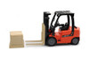 Fork Lift with pallet and Crate, Orange /Black - New Ray 1166 - 1/14 scale Plastic Model Toy Car
