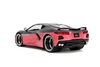 2020 Chevy Corvette Stingray w/Display Base, Metallic Gray /Pink - Jada Toys 35068 - 1/24 Scale Car