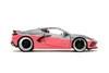 2020 Chevy Corvette Stingray w/Display Base, Metallic Gray /Pink - Jada Toys 35068 - 1/24 Scale Car
