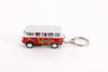 1962 Volkswagen Classical Bus Key Chain with Decals, Red - Kinsmart 2542DFK - Diecast Model Toy Car