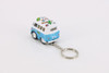 Little Van Key Chain with Summer Décor, Blue - Kinsmart 2002DFK - Diecast Model Toy Car