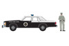 1990 Ford LTD Crown Victoria w/ Police Officer, Black - Greenlight 97140D - 1/64 Scale Diecast Car