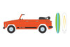 1971 Volkswagen Thing (Type 181) w/ Surfboards, Orange - Greenlight 97140C - 1/64 Scale Diecast Car