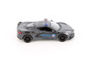 2021 Chevy Corvette Stingray C8 Police, Gray - Kinsmart 5432DPR - 1/36 Scale Diecast Model Toy Car