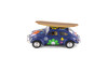 1967 Volkswagen Beetle w/ Decals & Surfboard, Blue - Kinsmart 5057DFS1 - 1/32 scale Diecast Model Toy Car