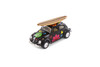 1967 Volkswagen Beetle w/ Decals & Surfboard, Black - Kinsmart 5057DFS1 - 1/32 scale Diecast Model Toy Car