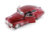 1948 Chevy Aerosedan Fleetline Hardtop, Metallic Red - Showcasts 77266RD - Set of 4 1/24 Scale Cars