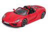 Porsche 918 Spyder Convertible, Red - Bburago 21076R - 1/24 Scale Diecast Model Toy Car