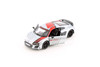 2020 Audi R8 Coupe Livery Edition, Silver w/Red Stripe - Kinsmart 5422DF - 1/36 Scale Diecast Car