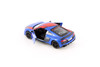 2020 Audi R8 Coupe Livery Edition, Blue w/Red Stripe - Kinsmart 5422DF - 1/36 Scale Diecast Car