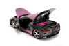2020 Chevy Corvette Stingray w/ Base, Metallic Gray/Pink - Jada Toys 34848 - 1/24 Scale Diecast Car