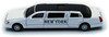 Box of 6 NY 1999 Lincoln Town Car Stretch Limousine, White, 7001WNY - 1/38 Scale Diecast Model Cars