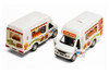 Box of 12 Ice Cream & Fast Food Truck, White - Kinsmart 5253/57D - 5" Scale Diecast Model Cars