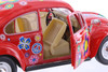 1967 Volkswagen Classic Beetle Hard Top w/Decals, Red - Kinsmart 7002DF - 1/24 Scale Diecast Car