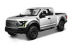 2017 Ford Raptor Pickup Truck, Gray - Maisto 38266GY - 1/24 Scale Diecast Model Toy Car