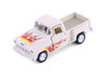 1955 Chevy Stepside Pickup Truck w/Flames, Ivory - Kinsmart 3002DF - 1/54 Scale Diecast Model Car
