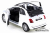 2010 Fiat 500C, White - Welly 43612D - Diecast Model Toy Car