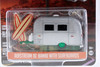 CHASE CAR Green Machine - Airstream 16' Bambi with Surfboards, Aluminum Silver - Greenlight 34110F - 1/64 scale Diecast Car
