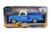 1966 GMC C1000 Fenderside Pickup Truck, Blue/White - Motor Max 79035WL - 1/24 Scale Diecast Model Toy Car