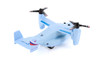 Military Tiltrotor Aircraft w/Lights/Sounds, Blue, Showcasts 8160D - 7" Scale Diecast Model Toy Plane