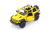 2018 Jeep Wrangler Rubicon Open Top, Yellow - Kinsmart 5412DA - 1/34 Scale Diecast Model Toy Car