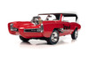 1966 Monkeemobile w/Monkees Figure Cutouts, Red w/White Roof - Auto World AWSS144 - 1/18 Scale Diecast Model Toy Car