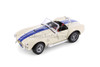 Shelby Cobra 427 SC Convertible, Ivory w/Blue Stripes- Welly 24002/4D - 1/24 Scale Diecast Model Toy Car