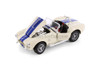 Shelby Cobra 427 SC Convertible, Ivory w/Blue Stripes- Welly 24002/4D - 1/24 Scale Diecast Model Toy Car