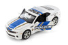 2010 Chevy Camaro SS RS Police, White w/Blue Stripes - Showcasts 38208WT - 1/24 Scale Diecast Model Toy Car