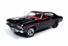 1969 Chevy Chevelle SS 396 Hardtop, Tuxedo Black - Auto World AMM1190 - 1/18 scale Diecast Model Toy Car