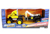 Quarry Haulers Motorized Construction Truck w/Trailer and Digger, Yellow - Adventure Force 21219 - 12" Scale Diecast Model Toy Car