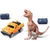 Dino Adventure Pickup Truck w/T-Rex & Boulders, Yellow - Maisto 15462 - 1/64 Scale Diecast Model Toy Car