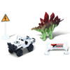 Dino Adventure Dino Expedition Vehicle w/Stegosaurus & Danger Signs, Gray - Maisto 15462 - 1/64 Scale Diecast Model Toy Car