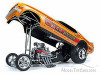 1971 L.A. Hooker Ford Mustang NHRA Funny Car, Orange w/ Red Stripes - Auto World Legends - 1/18 scale diecast model car
