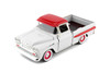 1958 Chevy Apache Fleetside Pickup Truck, White/Red - Showcasts 71311WT - 1/24 Scale Diecast Model Toy Car