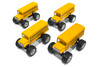 Box of 12 School Bus Big Wheel, Yellow - Kinsmart 5108D - 5" Scale Diecast Model Toy Cars