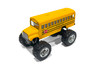Box of 12 School Bus Big Wheel, Yellow - Kinsmart 5108D - 5" Scale Diecast Model Toy Cars
