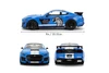 2020 Ford Mustang Shelby GT500 #65 "Ford Performance", Blue w/White Stripes - Jada Toys 36587 - 1/24 Scale Diecast Model Toy Car