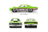 1970 Plymouth Road Runner #938, Green/Gray - Jada Toys 36453 - 1/24 Scale Diecast Model Toy Car