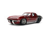 1963 Chevy Corvette Stingray - Chevy Racing, Charcoal Red/Gray - Jada Toys 36459 - 1/24 Scale Diecast Model Toy Car