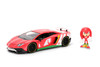Lamborghini Aventador SV w/Knuckles Figure, Sonic the Hedgehog - Jada Toys 36264 - 1/24 Scale Diecast Model Toy Car