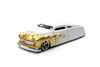 1951 Mercury Coupe, White w/Gold Flames - Jada Toys 36452 - 1/24 Scale Diecast Model Toy Car