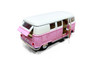 1962 Volkswagen Classical Bus, Pastel Pink - Kinsmart 5377DY - 1/32 Scale Diecast Model Toy Car
