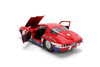 1963 Chevy Corvette Stingray #63 - Chevy Racing, Red w/White Stripes - Jada Toys 36594 - 1/24 Scale Diecast Model Toy Car