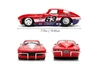 1963 Chevy Corvette Stingray #63 - Chevy Racing, Red w/White Stripes - Jada Toys 36594 - 1/24 Scale Diecast Model Toy Car